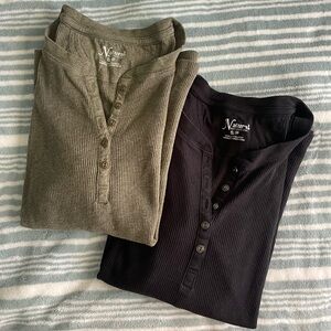 Natural Reflections Long Sleeve Thermal Henley BUNDLE